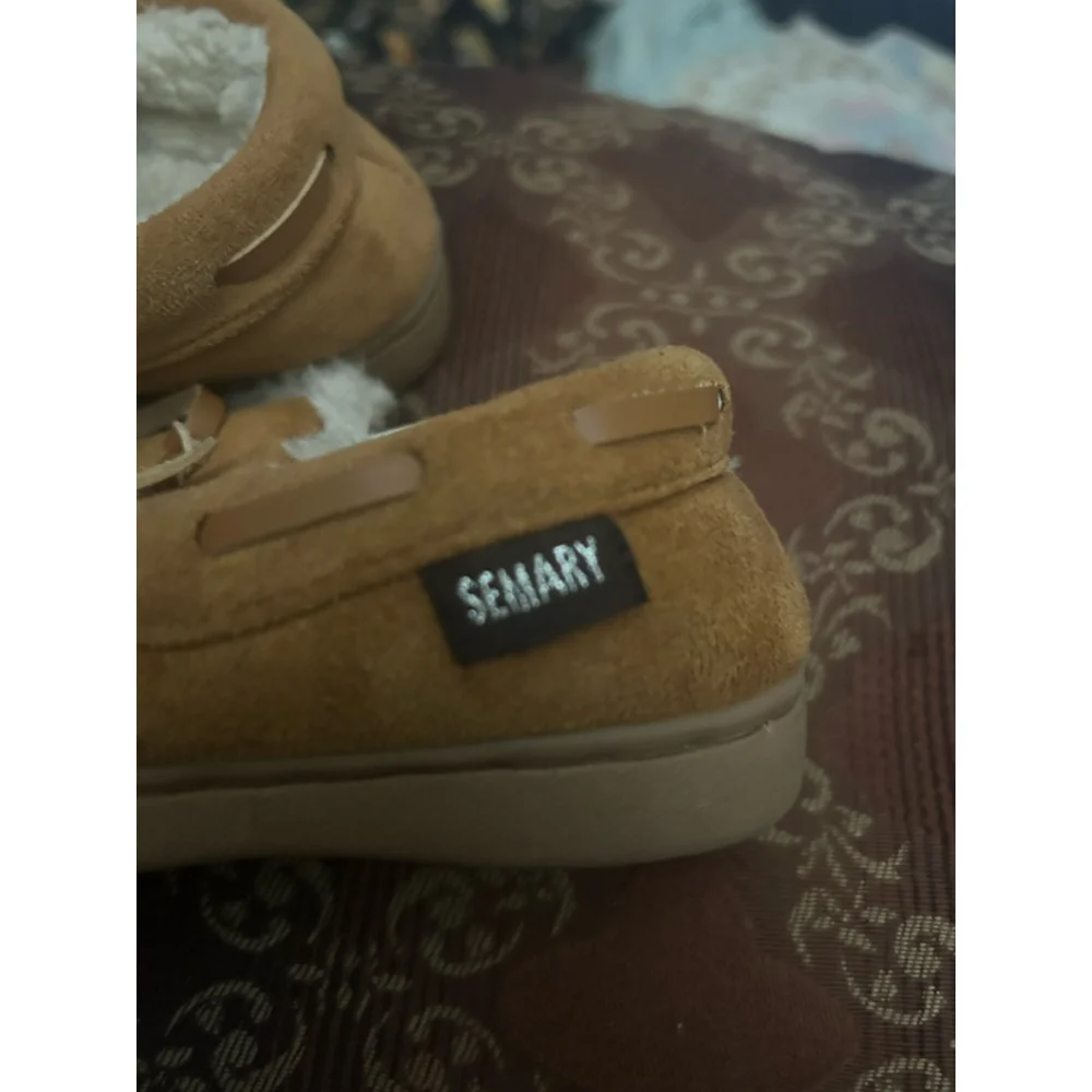 Boys Semary Moccasin Slippers Size 5 Toddler Brown